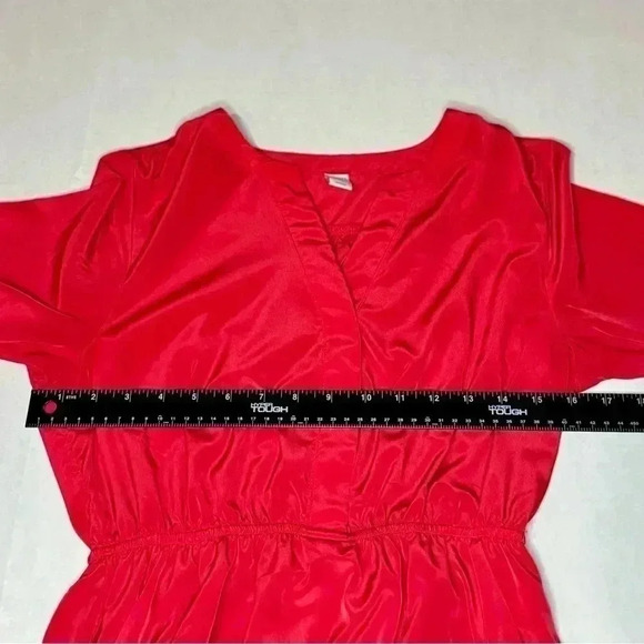 Old Navy Women's V-Neck Cinched Waist‎ Dress Size Small Amaryllis Red - Picture 6 of 6